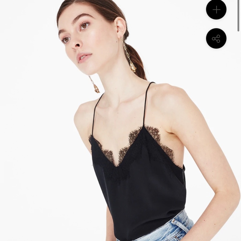 Cami Silk Black Racer Top